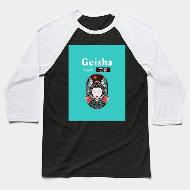 Geisha Japan | 芸者 Baseball T-Shirt by AladdinHub